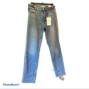 NWT ZARA MOM JEANS WITH SEQUIN LINING